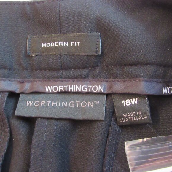 Women's Black Worthington Modern Fit Trouser Leg Pants Size 18W NWT - Picture 3 of 5